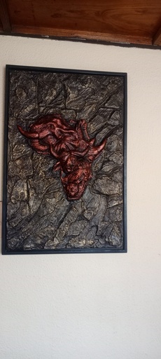 Big 5 animals in Africa sculpture relief